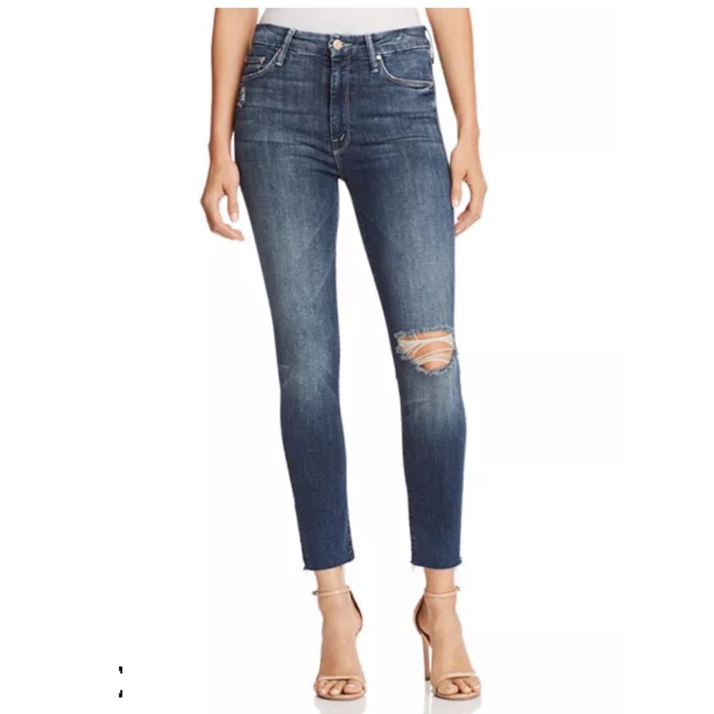MOTHER The Looker High-Rise Ankle Fray Skinny Jeans Size 26